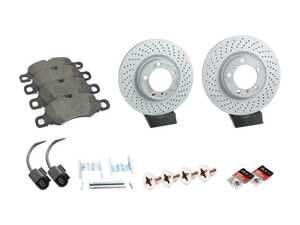 ES#4656964 - 99735140201KT3 - Front Brake Service Kit - Featuring Zimmerman rotors, and Textar pads - Assembled By ECS - Porsche