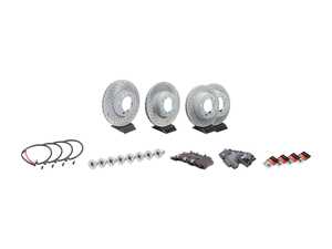 ES#3666507 - 99635140501OEKT4 - Front & Rear Brake Service Kit - Featuring Genuine Porsche Rotors, Brake Pads, and Brake Pad Wear Sensors - Genuine Porsche - Porsche