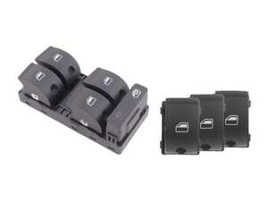 ES#2823086 - 8E0959855A5PRKT3 - Window Switch Kit - Sabre (Black) - Includes all four interior window switches - Vemo - Audi