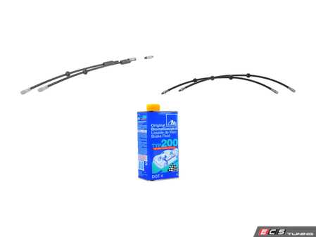 ES#4828224 - 2514200548KT - Brake Hose Kit - Featuring Corteco Front & Rear Brake Hoses, and ATE TYP 200 DOT 4 Brake Fluid. - Assembled By ECS - Mercedes Benz