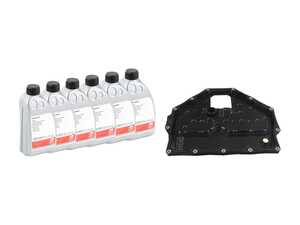ES#4768339 - 9G132102501KT2 - Porsche Dual Clutch PDK Transmission Oil Service Kit - Includes Hengst Transmission oil pan with filter and gasket, Six (6) liters Febi FFL3 Dual Clutch trans fluid, (13) pan bolts, and One (1) drain plug. - Assembled By ECS - Porsche