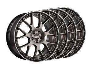 ES#4758217 - CH608PBPOMTSPKT - 21" BBS CHRII Wheels - Set Of Four - 21x9 ET24 5x112 66.6CB - Satin Platinum with Black Lip and Polished Stainless Steel Outer Lip - BBS - Audi