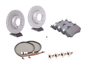 ES#2598363 - 99635140501FPKT2 - Performance Front Brake Service Kit - Featuring Zimmerman Z-Coated rotors and Hawk HPS brake pads  - Assembled By ECS - Porsche