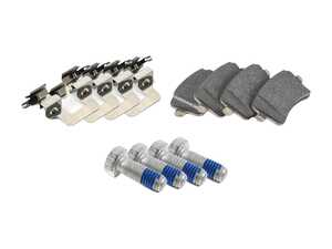 ES#4423392 - 8k0698451pKT - Rear Brake Pad Set - Includes pads, anti-rattle clips, and hardware - Genuine Volkswagen Audi - Audi