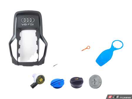 ES#2765947 - 079103925FKT2 - Engine Bay Cover Kit - Clean up your engine bay with a new cover, dipstick, and caps - Genuine Volkswagen Audi - Audi