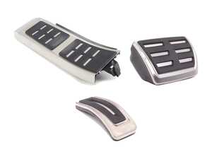 ES#2570114 - 4H1723173AKT - Pedal Cap Set W/ Dead Pedal - Brushed Aluminum - Upgrade your interior styling - Genuine Volkswagen Audi - Audi