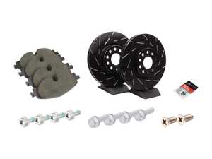 ES#2848981 - 5qd698151frKT -  Front Brake Service Kit (312x25) - Featuring EBC slotted rotors and ECS EP24 "Enthusiast Performance" pads. - Assembled By ECS - Volkswagen