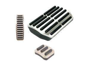 ES#3085044 - 7l6721647aKT - Brushed Stainless Pedal Set - With Phaeton Parking Brake Cap  - Three piece brushed stainless steel pedal set to personalize your interior - Genuine Volkswagen Audi - Volkswagen