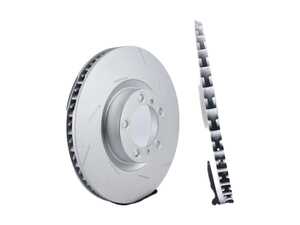 ES#3675514 - 97035140300KT7 - Meyle Front Slotted Brake Rotors - Pair 14.17 IN (360MM) - Directional front axle fitment - Both left and right - Meyle - Porsche