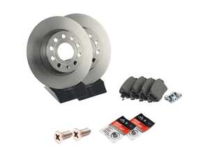 ES#5388380 - 1K0698601AAKT5 - Rear Brake Service Kit - (272x10) - Featuring Brembo Rotors, Brembo pads, and wear sensors - Assembled By ECS - Volkswagen