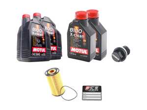 ES#1891970 - D3A8QW12PRKT - ECS Tuning Oil Service Kit - Premium, With Magnetic Drain Plug - Includes 12 liters of Motul 5w-40 synthetic oil, an OEM filter, and magnetic drain plug with sealing washer - Assembled By ECS - Audi Volkswagen