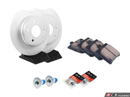 ES#2770994 - 0044209120KT5 - Rear Brake Service Kit  - Featuring ATE Rotors And Akebono-Euro Pads - Assembled By ECS - Mercedes Benz