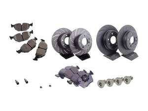 ES#2739137 - 34111160936KT3 - Front & Rear Sport Brake Service Kit - Featuring EBC Sport Brake Rotors and Hawk HPS Pads - Assembled By ECS - BMW