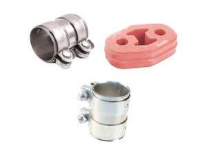 ES#2763601 - 1K0253141JKT1 - Center Muffler / Midsection Installation Kit - Includes associated clamps and exhaust hanger - Assembled By ECS - Audi