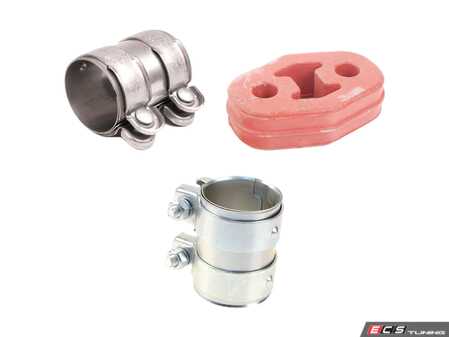 ES#2763601 - 1K0253141JKT1 - Center Muffler / Midsection Installation Kit - Includes associated clamps and exhaust hanger - Assembled By ECS - Audi
