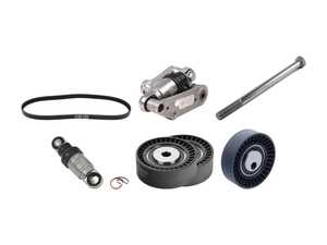 ES#4818705 - 11281703943KT2 - Performance Accessory Belt Service Kit - Featuring ECS high-performance red Kevlar accessory belt, Continental A/C belt, tensioners, and rollers. - Assembled By ECS - BMW