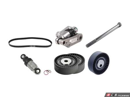 ES#4818705 - 11281703943KT2 - Performance Accessory Belt Service Kit - Featuring ECS high-performance red Kevlar accessory belt, Continental A/C belt, tensioners, and rollers. - Assembled By ECS - BMW