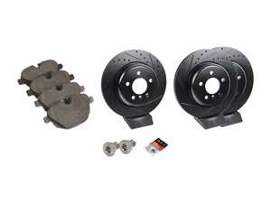 ES#4675717 - 34216898733KT - Performance Rear Brake Service Kit - Drilled and Slotted - Includes ECS Performance Drilled and Slotted rotors and ECS EP24 "Enthusiast Performance" pads. - Assembled By ECS - BMW