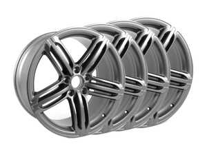 ES#2960643 - 4l0601025bkKT - 21" Tri-Split 5-Spoke Wheels - Set Of Four - 21"x10" ET44 5x130 Titanium - Genuine Volkswagen Audi - Audi