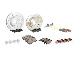 ES#2762572 - 2304210812KT7 - Front & Rear Brake Service Kit  - Featuring ATE Rotors And Akebono-Euro Ceramic Pads - Assembled By ECS - Mercedes Benz