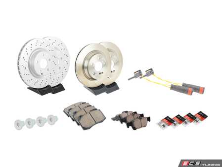 ES#2762572 - 2304210812KT7 - Front & Rear Brake Service Kit  - Featuring ATE Rotors And Akebono-Euro Ceramic Pads - Assembled By ECS - Mercedes Benz