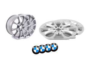 ES#2569567 - 36116796251KT - 18" V Spoke Style 398 Wheels - Staggered Set Of Four - Silver - 18x8 ET34 72.6mm CB / 18x8.5 ET47 72.6mm CB - Genuine BMW - BMW