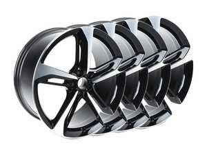ES#2960382 - 4G8601025APkt - 21" RS7 5-Spoke Wheels - Set Of Four - 21"x9" ET35 5x112 Black/Aluminum - Genuine Volkswagen Audi - Audi