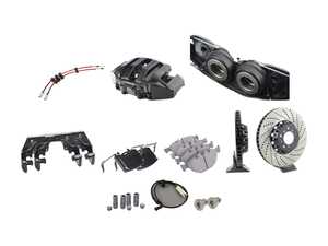 ES#3187983 - 34112282806KT1 - E60 M5 Front Brake Retrofit Kit - Complete kit to retrofit the 374x36mm front brakes from the M5. Featuring ECS 2-Piece drilled & slotted rotors! - Assembled By ECS - BMW