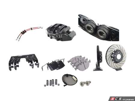 ES#3187983 - 34112282806KT1 - E60 M5 Front Brake Retrofit Kit - Complete kit to retrofit the 374x36mm front brakes from the M5. Featuring ECS 2-Piece drilled & slotted rotors! - Assembled By ECS - BMW