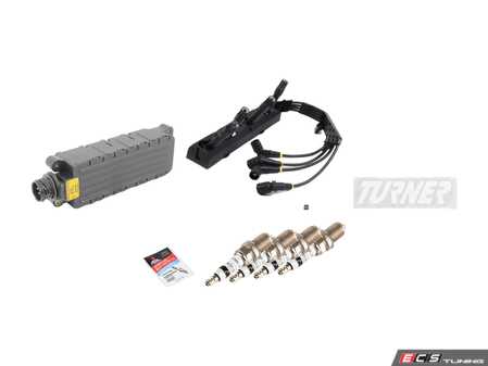 ES#3438556 - 12131247281KT4 - Ignition Service Kit - Includes new spark plugs, spark plug wires and boots, and coil - Assembled By ECS - BMW