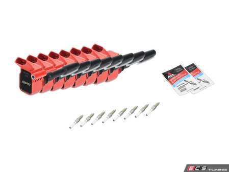 ES#4475626 - 0P29056013KT - Performance Ignition Service Kit - Includes Eight Red APR coil packs and OEM spark plugs to service your ignition system - Assembled By ECS - Audi
