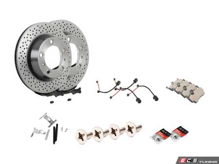 ES#4656966 - 98735240101KT4 - Rear Brake Service Kit - Featuring Brembo rotors, and Brembo pads - Assembled By ECS - Porsche