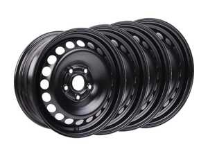 ES#2719277 - 4B060102703CKT - 15" Steel Wheels - Set Of Four - 15"x6" ET45 5x112 Rally Black - Genuine Volkswagen Audi - Audi