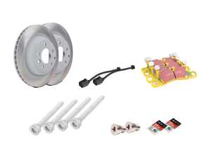 ES#2602559 - 95535240151RPKT1 - Performance Rear Brake Service Kit - Featuring genuine Porsche rotors and EBC YellowStuff brake pads - Assembled By ECS - Porsche