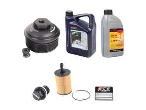 ES#2856051 - 21063-538-03KT - Oil Service Kit - With Black anodized aluminum filter housing - Featuring: Rowe HighTec Synthetic RS Engine Oil (5w-40), Black Anodized Filter housing, oil filter, ECS magnetic drain plug, and oil change service sticker - Assembled By ECS - Volkswagen