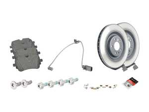 ES#5386493 - 4M0615601PKT1 - Rear Brake Service Kit - 4M Audi SQ7/SQ8 (350x28) - Featuring Genuine Audi Rotors, pads, and wear sensors - Genuine Volkswagen Audi - Audi