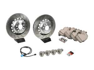 ES#4817804 - 34118054828KT - Rear Brake Service Kit - Includes rear rotors, pads, wear sensors, and associated hardware. - Assembled By ECS - BMW