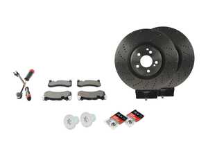 ES#4643359 - 2124210512KT9 - Front Brake Service Kit  - Featuring Brembo rotors, and Brembo Ceramic pads - Assembled By ECS - Mercedes Benz