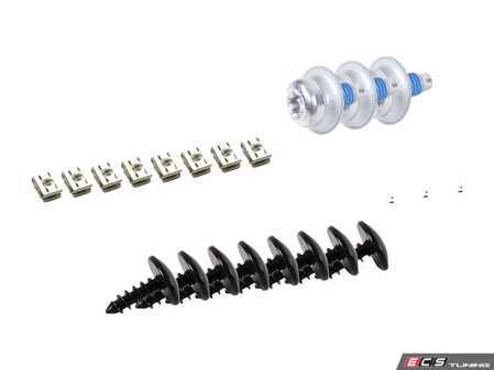 ES#3146908 - n90974701instKT - Belly Pan Installation Hardware Kit - Includes all required clips and screws - Genuine Volkswagen Audi - Volkswagen