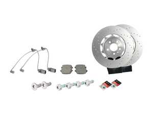 ES#5388603 - 4K0615601AKT1 - Rear Brake Service Kit - (370x30) - Featuring Genuine Audi Rotors, pads, and wear sensors - Genuine Volkswagen Audi - Audi