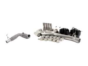 ES#2918042 - ssxau381KT - Turboback Exhaust System - Non-Resonated - Valved - 3" Large bore downpipe with Hi-Flow Sports cat and 3" stainless steel cat-back with quad 100mm black Cerakote tips - Milltek Sport - Audi