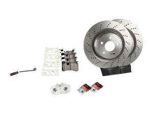 ES#4643626 - 2114231112KT10 - Rear Brake Service Kit - Featuring Brembo rotors, and Brembo Ceramic pads - Assembled By ECS - Mercedes Benz