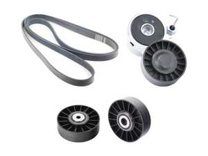 ES#2739025 - 077903137Qkt - Accessory Belt Kit W/ Tensioners - Keep your accessories running properly with new tensioners, rollers, and drive belts - Assembled By ECS - Audi