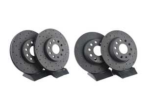 ES#4030759 - htc4845KT - Talon Front & Rear Cross Drilled & Slotted Brake Rotors (288x25/272x10) - Upgrade to a slotted / cross-drilled rotor for improved braking - Hawk - Volkswagen