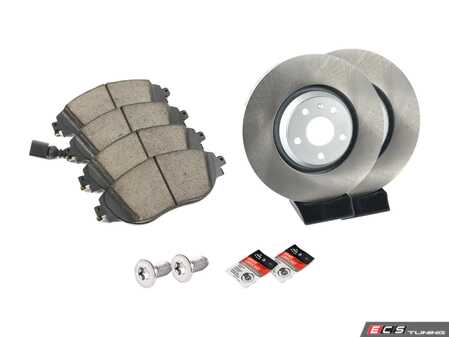 ES#2975826 - 1K0615301ADDKT1 - Front Brake Service Kit - Featuring ECS V5 rotors and ECS DD23 ceramic pads. - Assembled By ECS - Audi