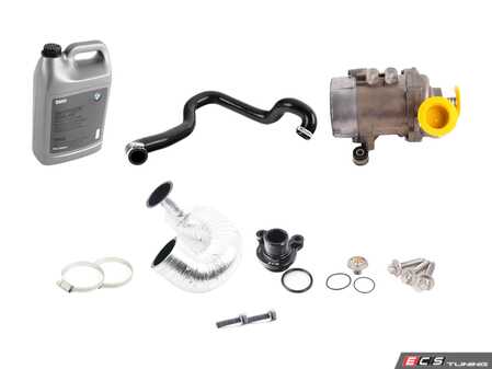 ES#4172081 - 11517586925KT16 - Ultimate Performance Water Pump And Thermostat Kit - Includes a 74c race thermostat, water pump, and ECS silicone hoses - Assembled By ECS - BMW