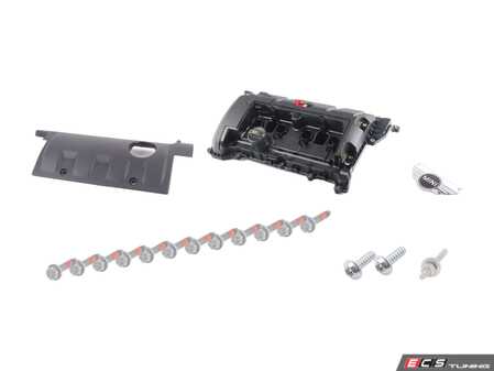 ES#3171104 - 11127646554KT1 - Valve Cover Complete Kit - Kit includes Valve cover, front cover, MINI Emblem, and install hardware / cylinder head cover - Genuine MINI - MINI