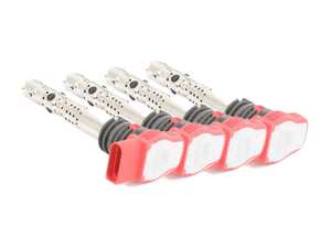 ES#4057525 - 06C90511KT -  Ignition Coils - Set Of Four - Dress up your engine bay with red coil packs - Hamburg Tech - Audi Volkswagen