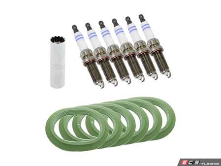 ES#4830963 - 0041596403KT7 - Ignition Service Kit - Featuring OEM Bosch Spark Plugs, Special Spark Plug Socket and intake plenum gaskets - Assembled By ECS - Mercedes Benz