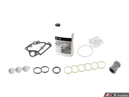 ES#4635670 - 06E121018A2KT - Thermostat / Water Pump Replacement Kit - Includes necessary parts to replace the thermostat and water pump. - Assembled By ECS - Audi